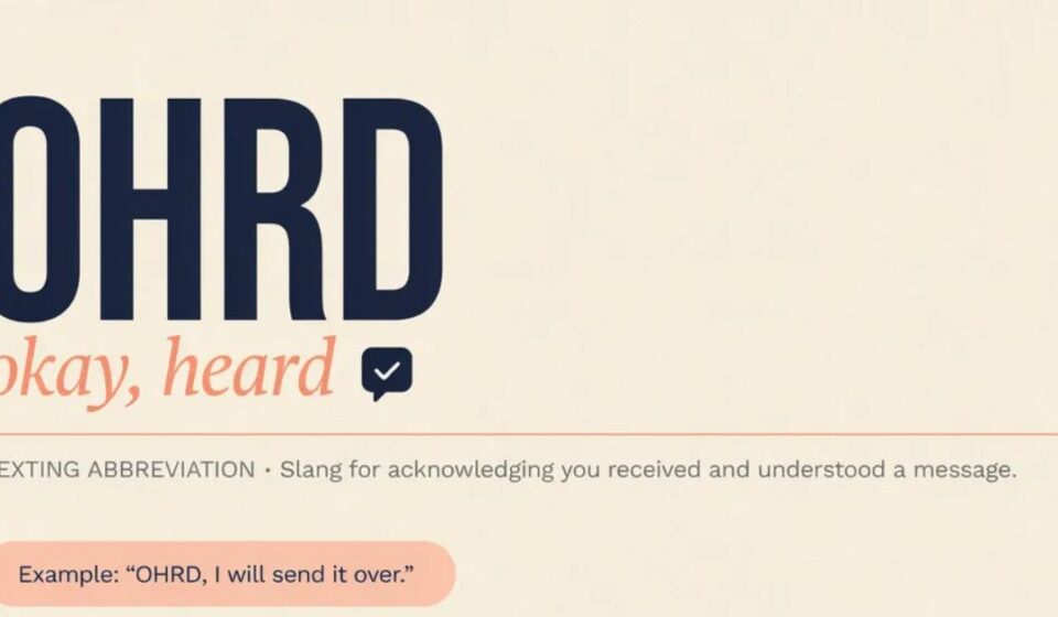What Does OHRD Mean In Text