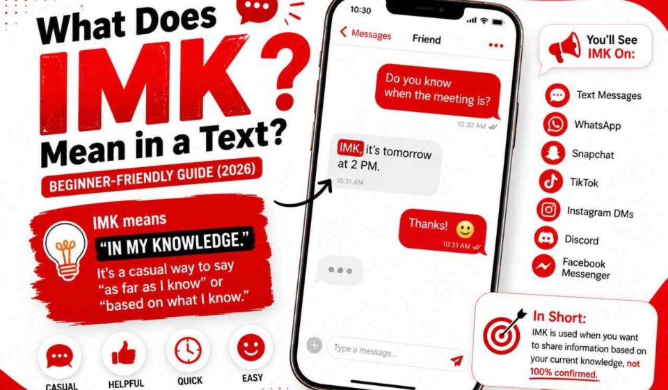 What Does IMK Mean in a Text? 😅 Beginner-Friendly Guide (2026)