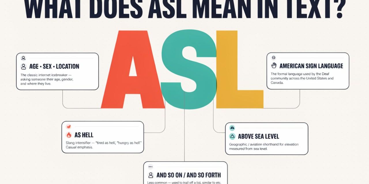 what does asl mean texting