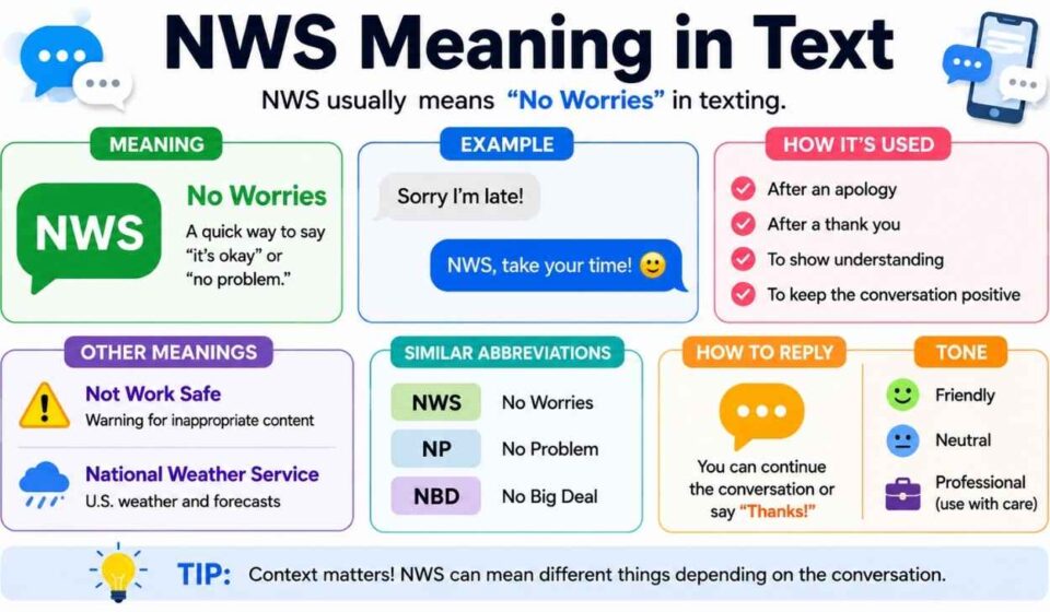 NWS Meaning in Text: Definition, Uses, Examples & How to Reply